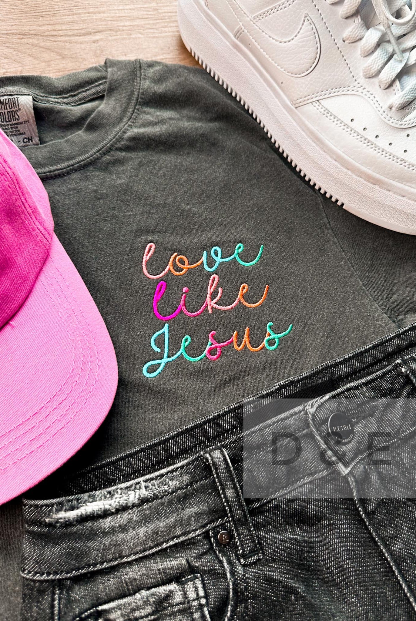 Love Like Jesus Embroidery Comfort Color Tee - Be You Boutique