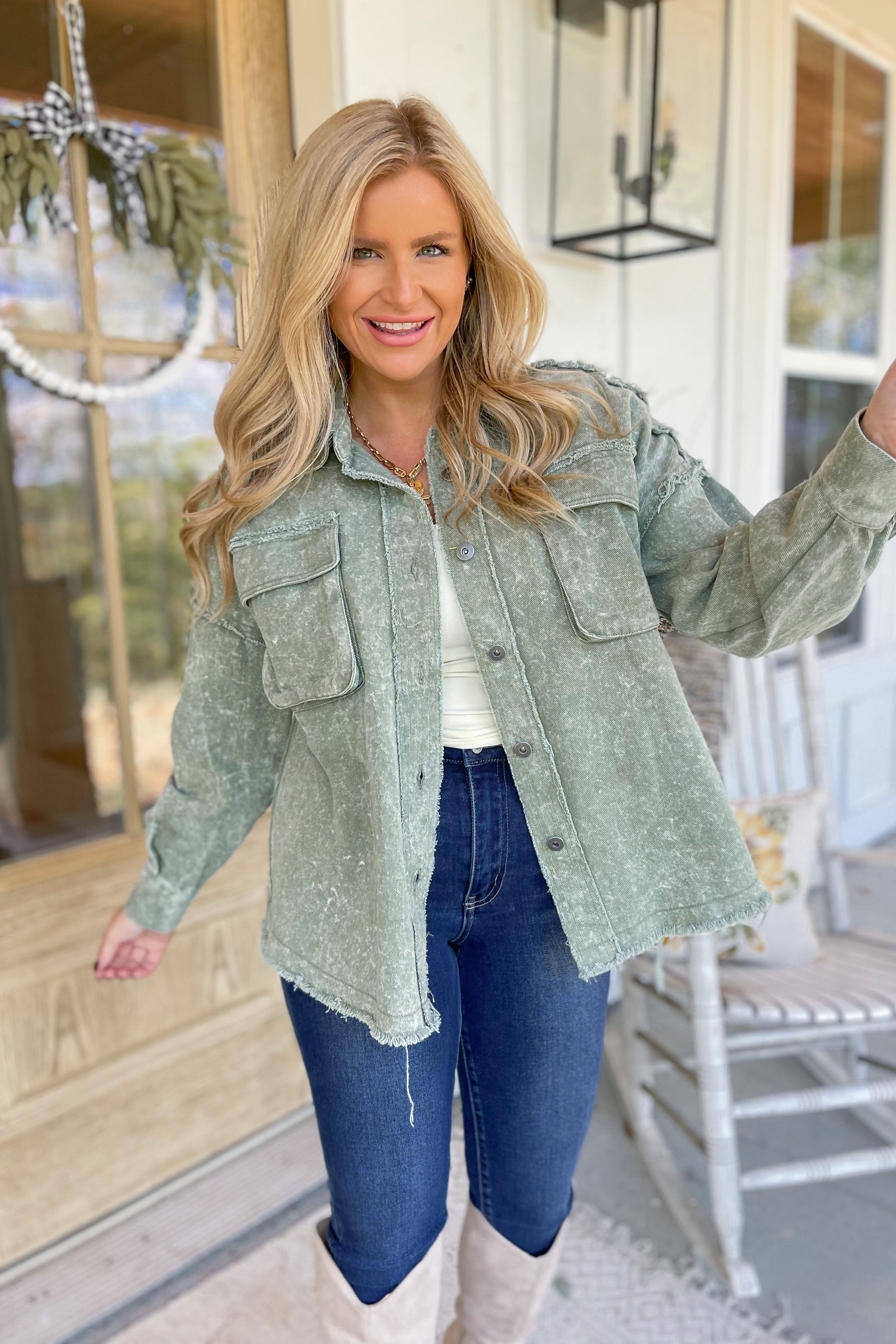 Gavin Oversized Washed Casual Denim Shacket Jacket Be You Boutique