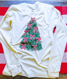 Christmas Tree Bow Long Sleeve Graphic Tee - Be You Boutique