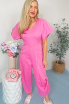 Lexy Bubblegum Front Pocket Jumpsuit - Be You Boutique