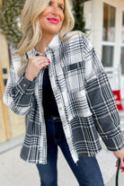 Ivy Mixed Plaid Oversized Casual Shacket Jacket - Be You Boutique