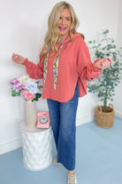 Nancy Long Sleeve Hoodie Top with Printed Ties [S-3X] - Be You Boutique