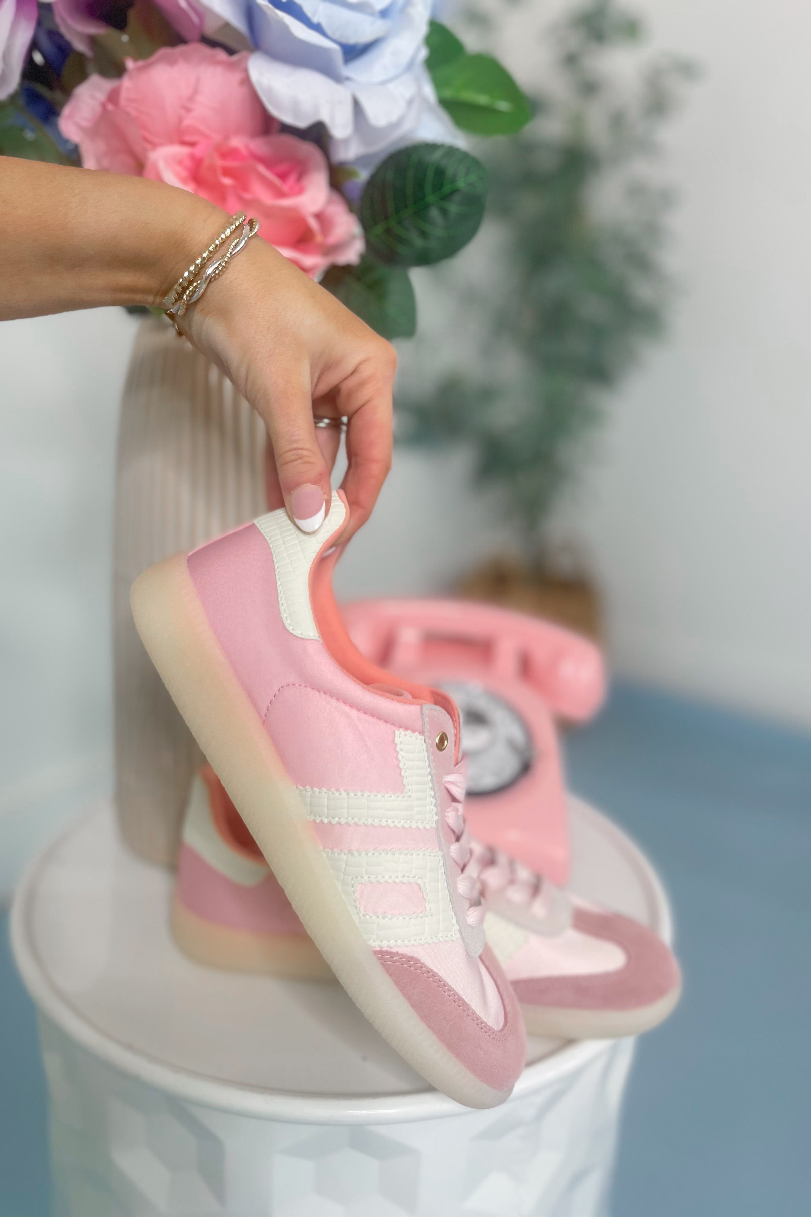 BACK70 Ghost Sneakers in Dark Light Pink - Be You Boutique