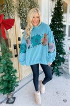 Michelle Printed Teddy Fleece Hoodie Pullover - Be You Boutique