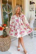 Grayson Floral Print V Neck Dress - Be You Boutique