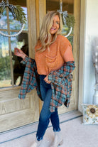 Clarence Mineral Washed Plaid Long Sleeve Shirt - Be You Boutique