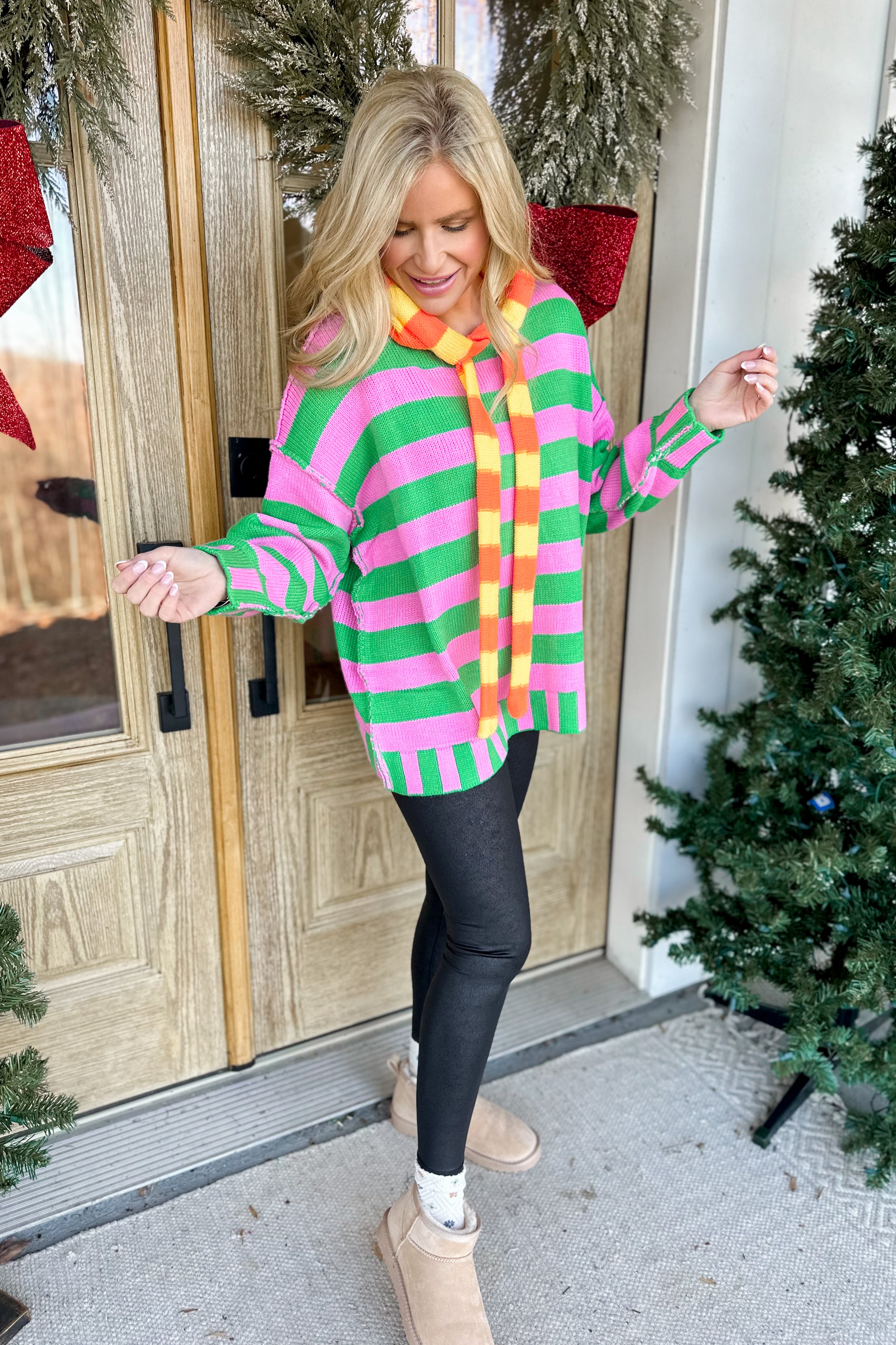 Candy Multi Stripe Long Sleeve Loose Fit Pullover - Be You Boutique