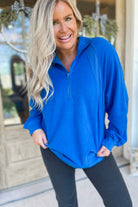 Van Oversized Half Zip Knit Sweatshirt Top - Be You Boutique