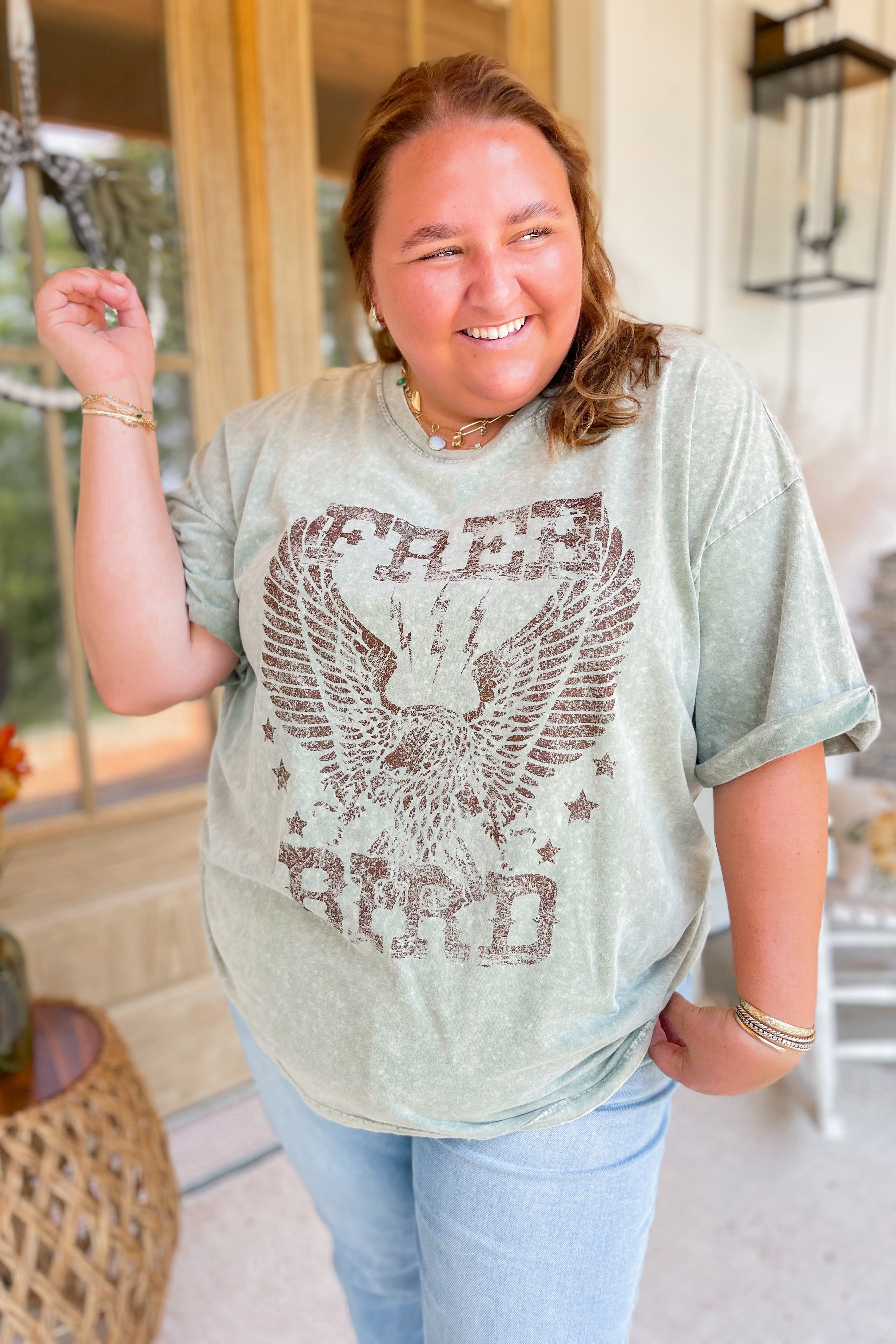 Free Bird Eagle Short Sleeve Graphic Tee - Be You Boutique