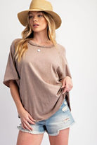 Warren Mineral Washed Cotton Jersey Short Sleeve Top - Be You Boutique