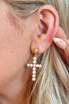 Patsy Pearl Cross Earrings - Be You Boutique