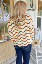 Conroy Wavy Stripes Long Sleeve V Neck Sweater - Be You Boutique