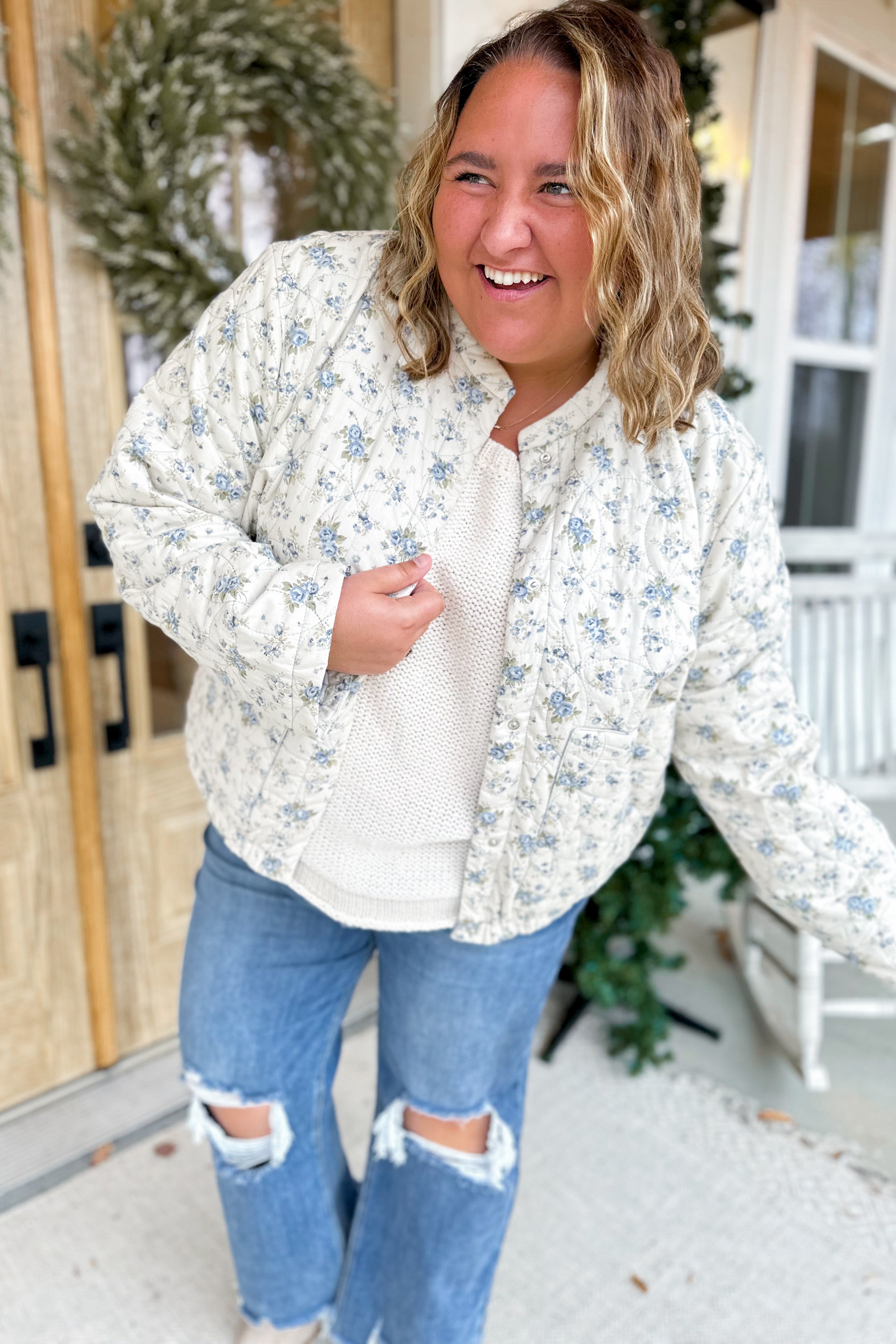 Judson Quilted Floral Button Down Jacket - Be You Boutique