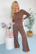 Jocelyn Chocolate Pant Set - Be You Boutique