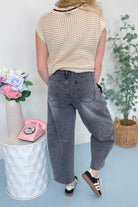 Braxton Black Washed Barrel Pant - Be You Boutique