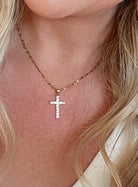 Sandy Sparkle Cross Necklace - Be You Boutique