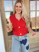 Alice Chunky Knit Sweater Vest Top - Be You Boutique