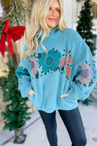 Michelle Printed Teddy Fleece Hoodie Pullover - Be You Boutique