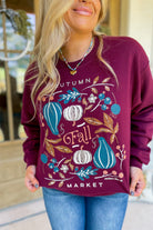 Autumn Market Long Sleeve Graphic Sweatshirt - Be You Boutique