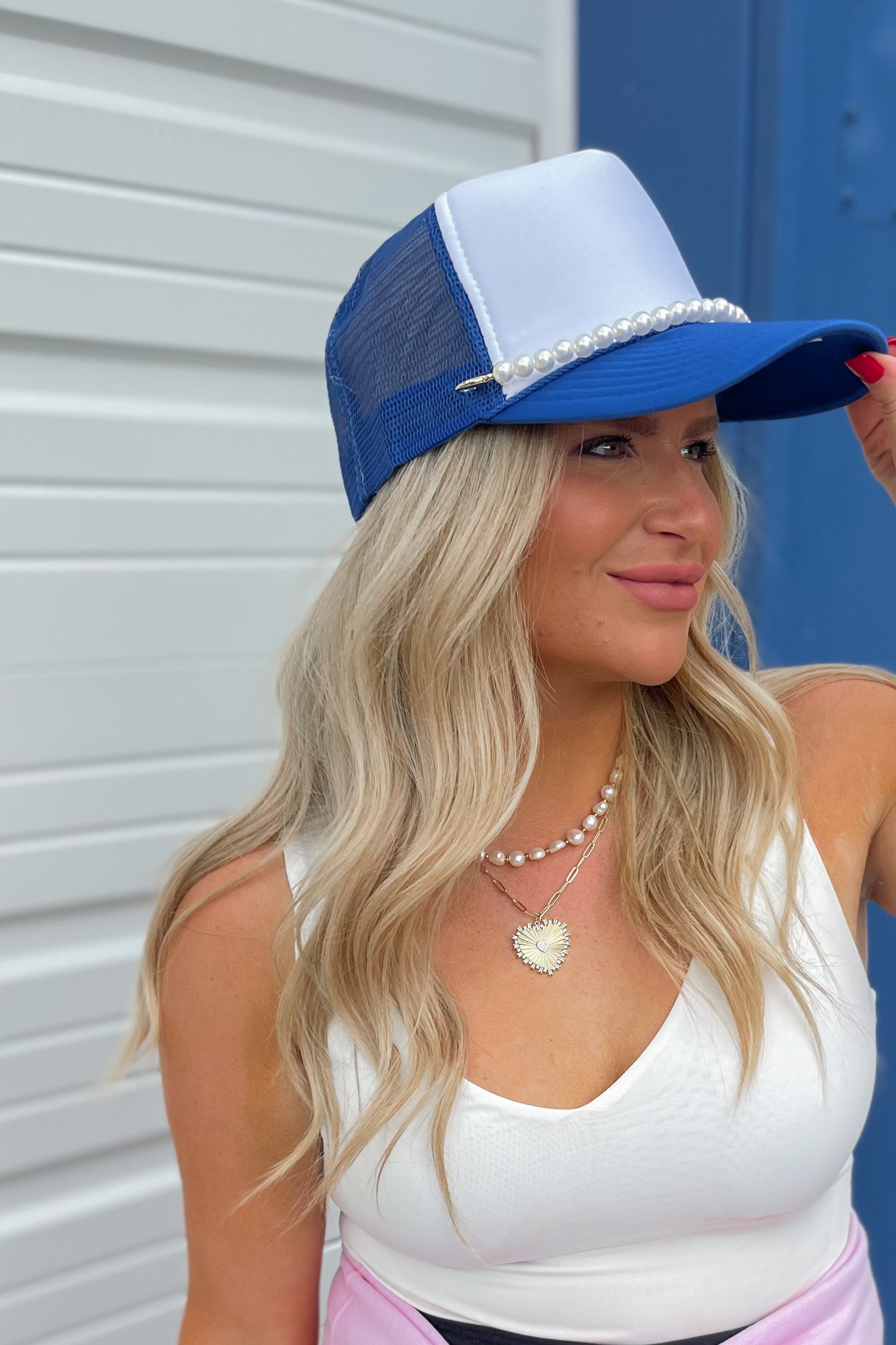 Rossie Trucker Hats (with or without Pearls Chains) - Be You Boutique