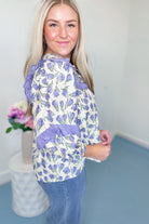 Valerie Lavender Floral Blouse Top - Be You Boutique