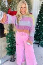 Eric Color Block Balloon Sleeve Pullover Sweater - Be You Boutique