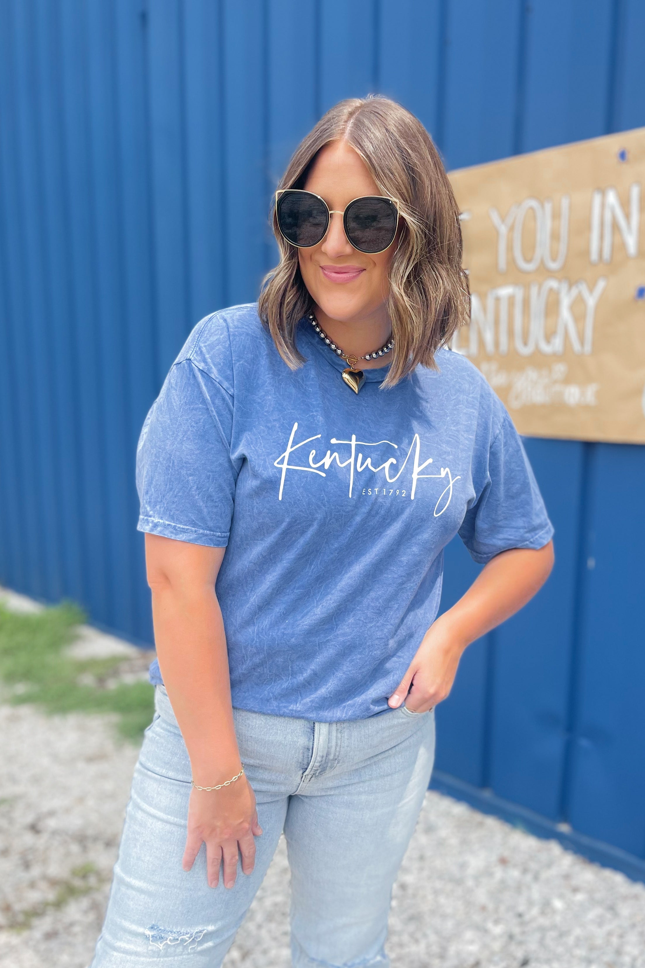 Kentucky Est 1792 Mineral Washed Graphic Tee - Be You Boutique