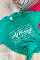 Holiday Merry Words Short Sleeve Graphic Tee (2 colors) - Be You Boutique