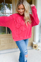 Marcy Long Sleeve Flower Patch Knit Pullover - Be You Boutique