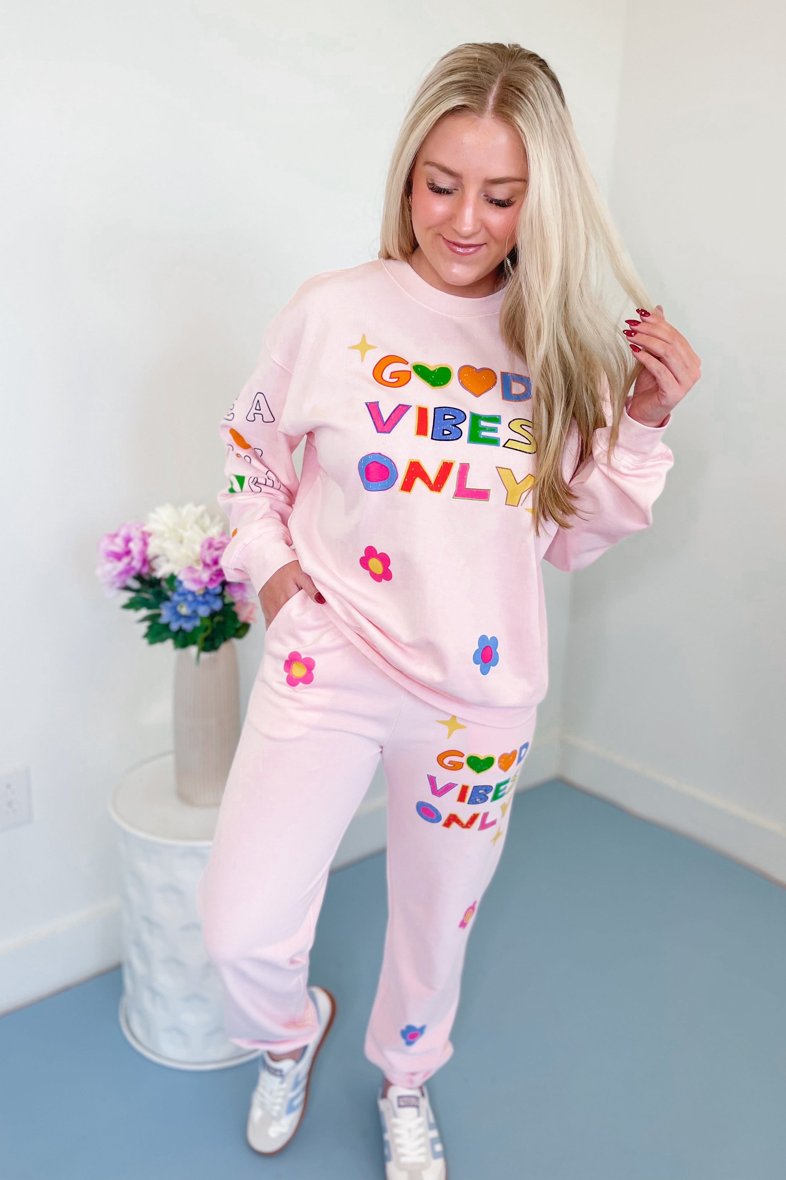 Charlie Good Vibes Only Jogger Set - Be You Boutique