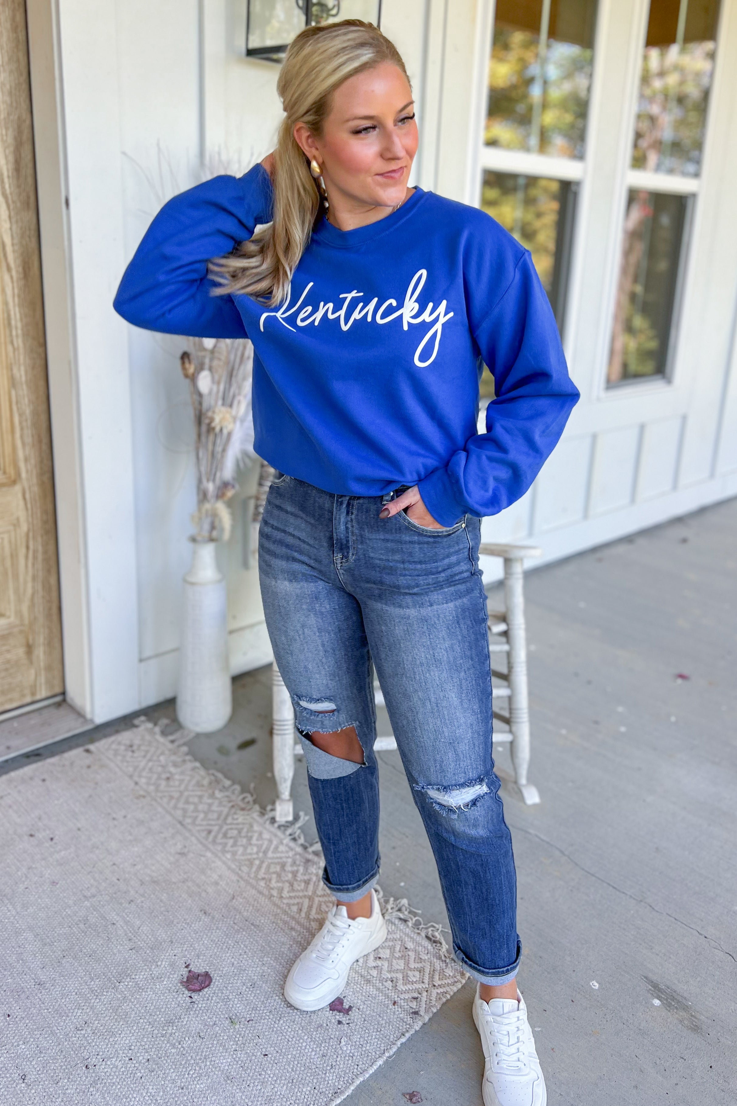 Kentucky Long Sleeve Crew Neck Graphic Sweatshirt [S~2x] - Be You Boutique