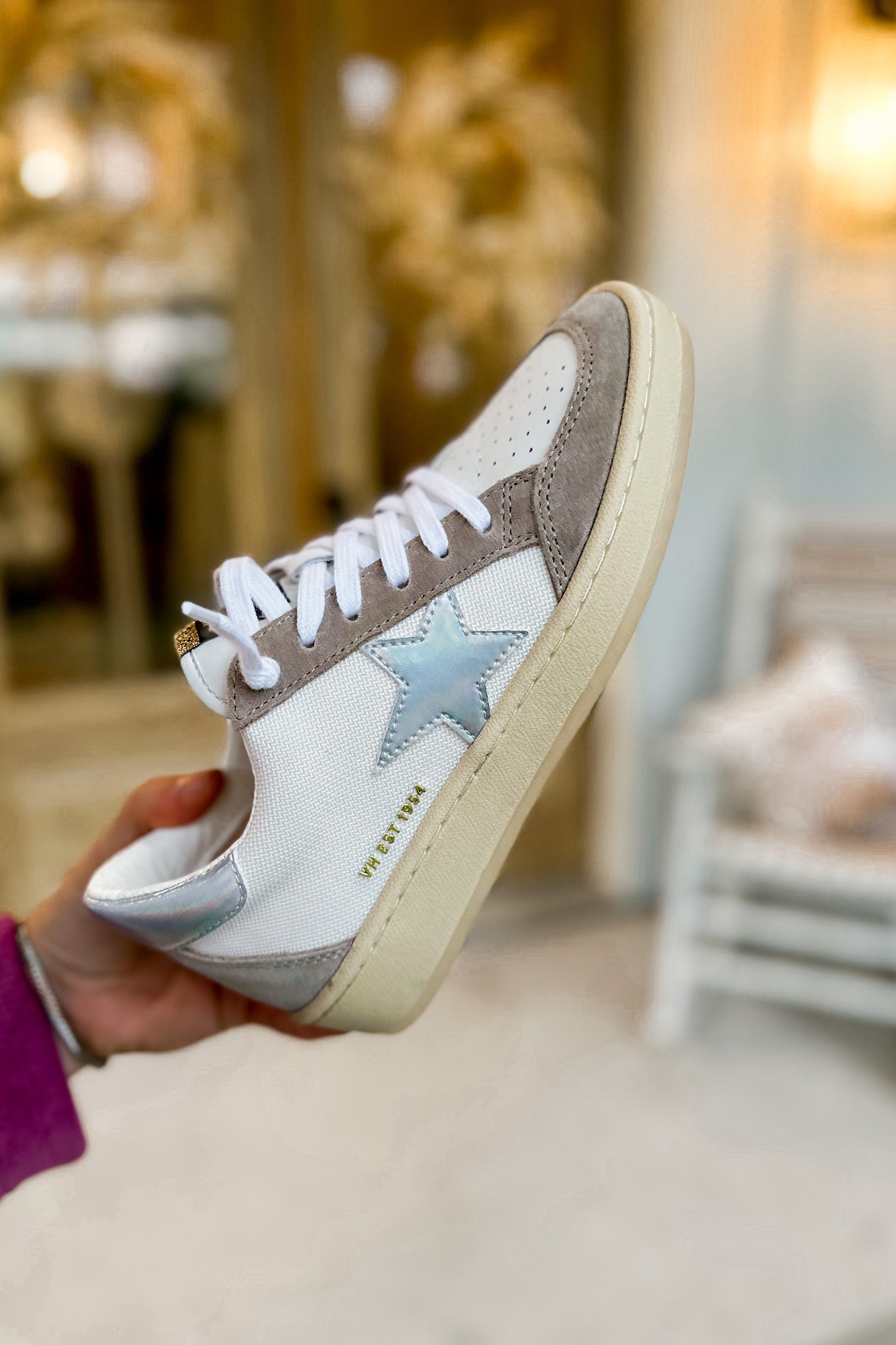 Vintage Havana Denisse Iridescent Taupe Silver Star Sneakers | Be You ...