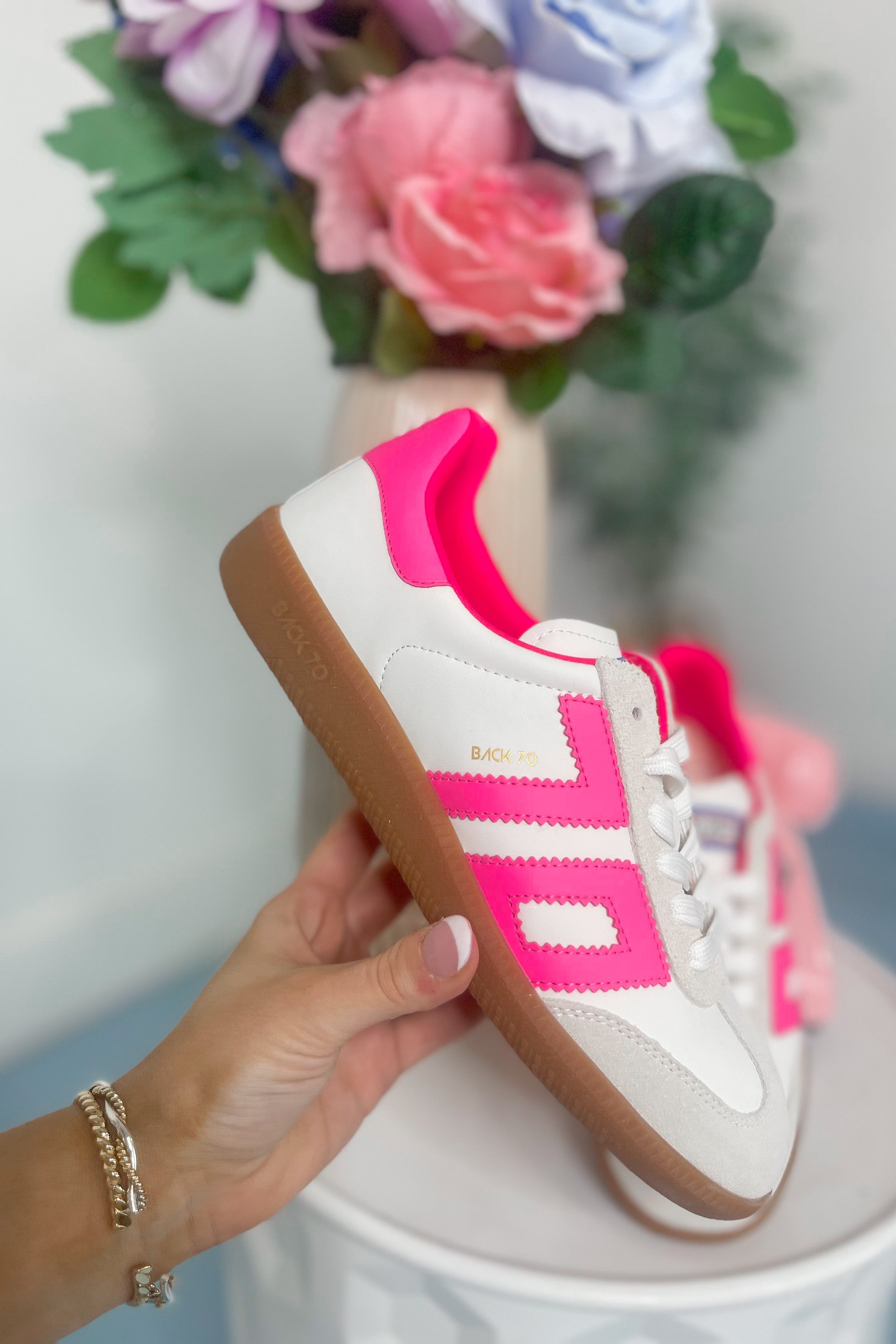 BACK70 Cloud Sneakers in Fluorescent Pink - Be You Boutique