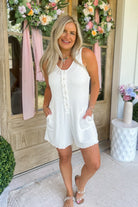 Ocean Drive Sunny White Wide Rib Romper - Be You Boutique