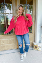 Marcy Long Sleeve Flower Patch Knit Pullover - Be You Boutique