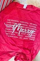 Holiday Merry Words Short Sleeve Graphic Tee (2 colors) - Be You Boutique