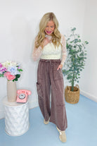 Mike Mineral Washed Terry Knit Pant Bottoms - Be You Boutique