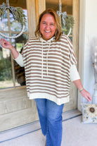 Michelle Stripe Mix Oversized Pullover Hoodie Top - Be You Boutique