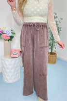 Mike Mineral Washed Terry Knit Pant Bottoms - Be You Boutique