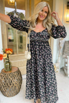 Brandi Bubble Sleeve Printed Maxi Dress - Be You Boutique