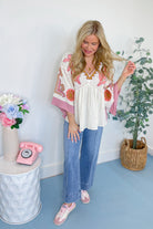 Mariah Embroidery Detail Cotton Gauze Babydoll Woven Top - Be You Boutique