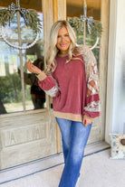 Cherry Mix Print Mineral Washed Top - Be You Boutique