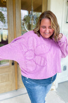 Marcy Long Sleeve Flower Patch Knit Pullover - Be You Boutique