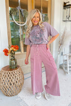 Mateo Mineral Washed Wide Leg Cargo Pants - Be You Boutique