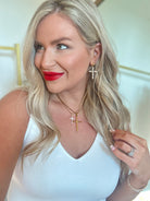 Patsy Pearl Cross Earrings - Be You Boutique