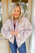 Jasper Floral Print Long Sleeve Zip Up Jacket - Be You Boutique