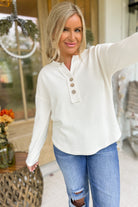 Elijah V Neck Half Button Long Sleeve Henley Top - Be You Boutique