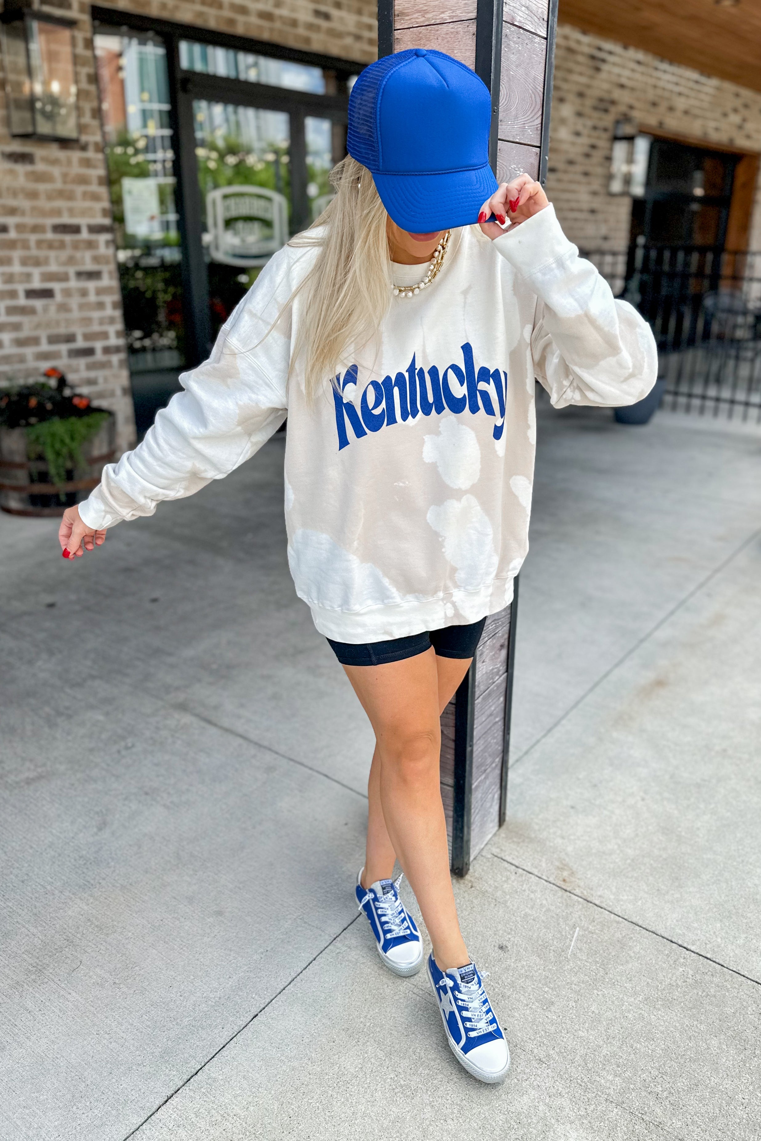 KENTUCKY Bleached Bomba Long Sleeve Graphic Sweatshirt - Be You Boutique