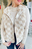 Hanover Checker Sleeveless Sherpa Vest - Be You Boutique