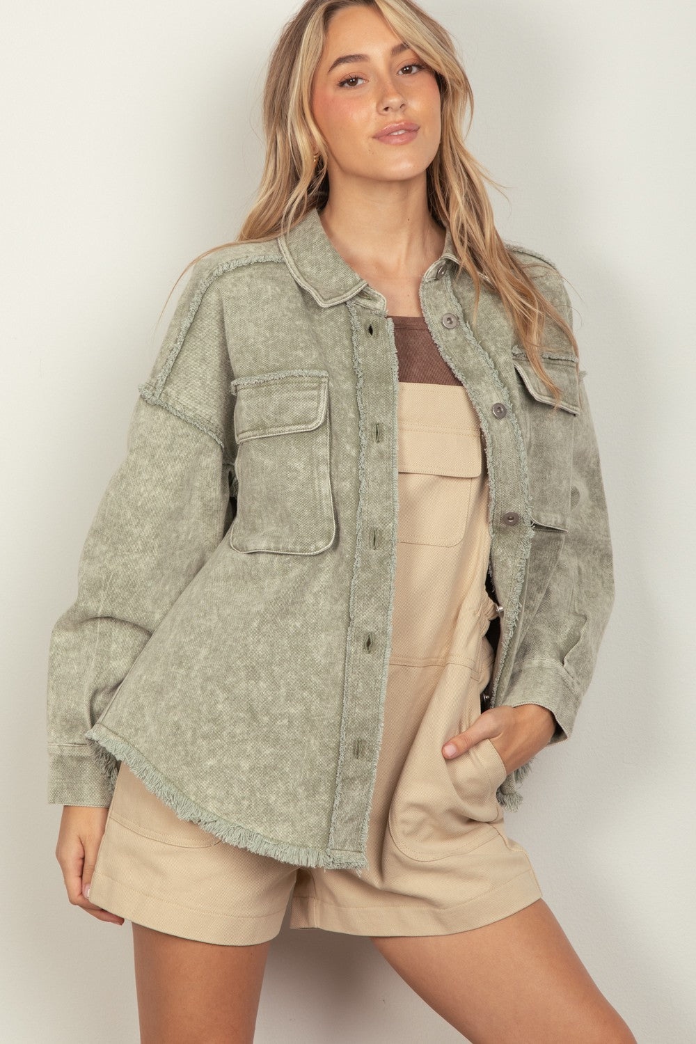 Gavin Oversized Washed Casual Denim Shacket Jacket - Be You Boutique